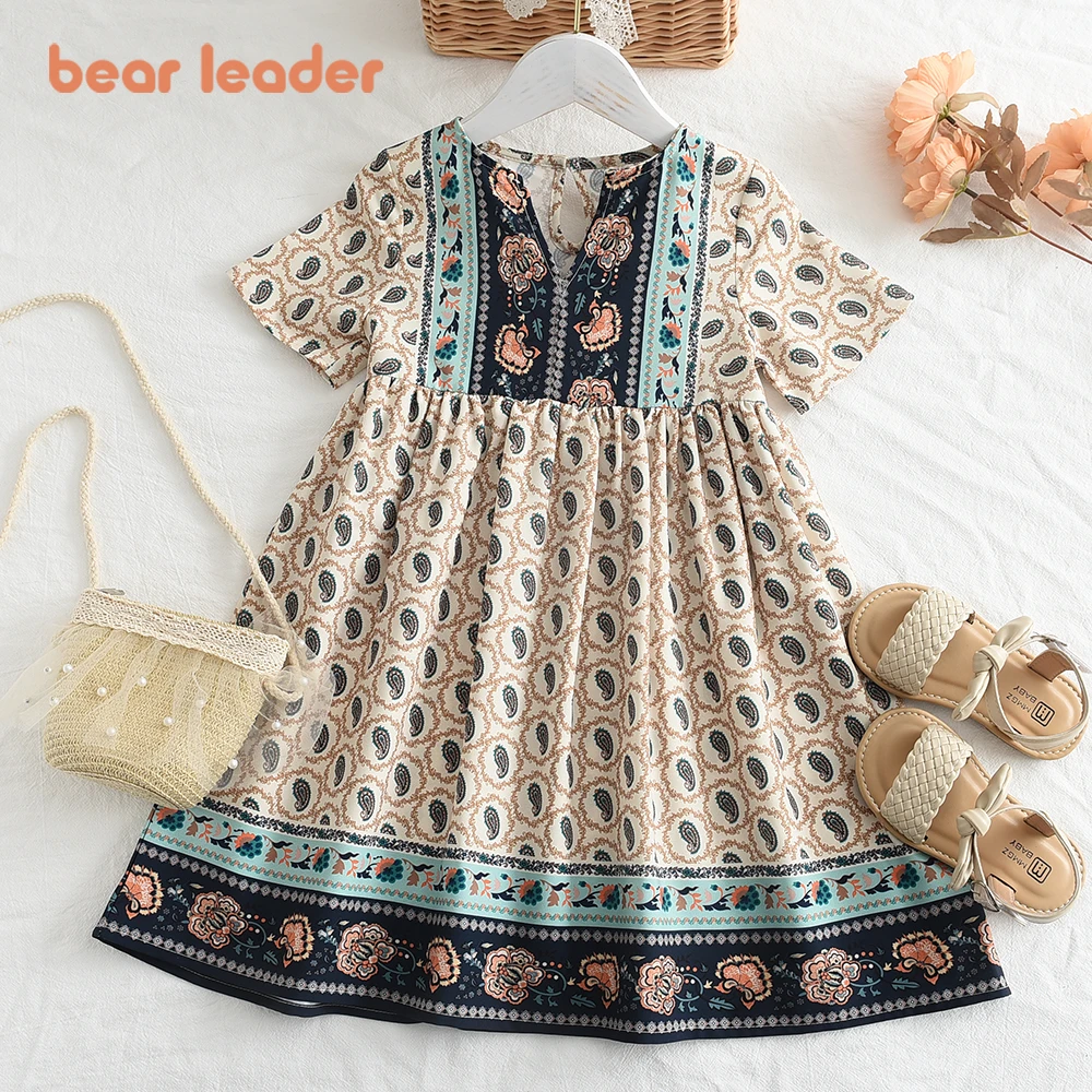 Bear Leader Summer Girls Dress Baby Flower Bohemian Style Dresses Party Princess Dress Children's Toddler Kids Girls Clothing