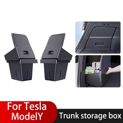 Car Trunk Side Storage Box For Tesla Model Y Hollow Cover Organizer    TPE+ABS Partition Board Stowing Tidying