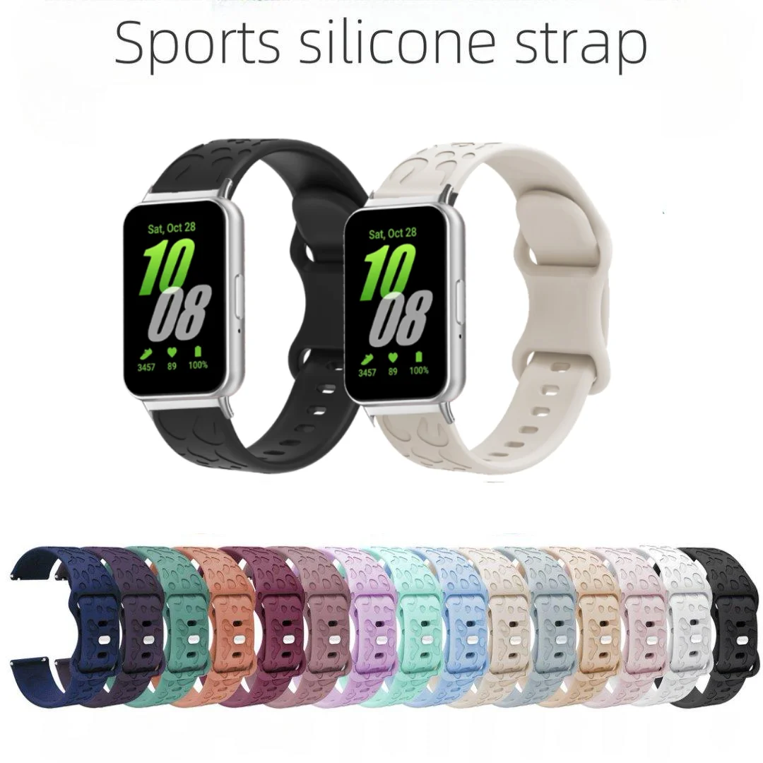 Leopard Silicone Strap Engraved Band For Samsung Galaxy Fit3 SM-R390