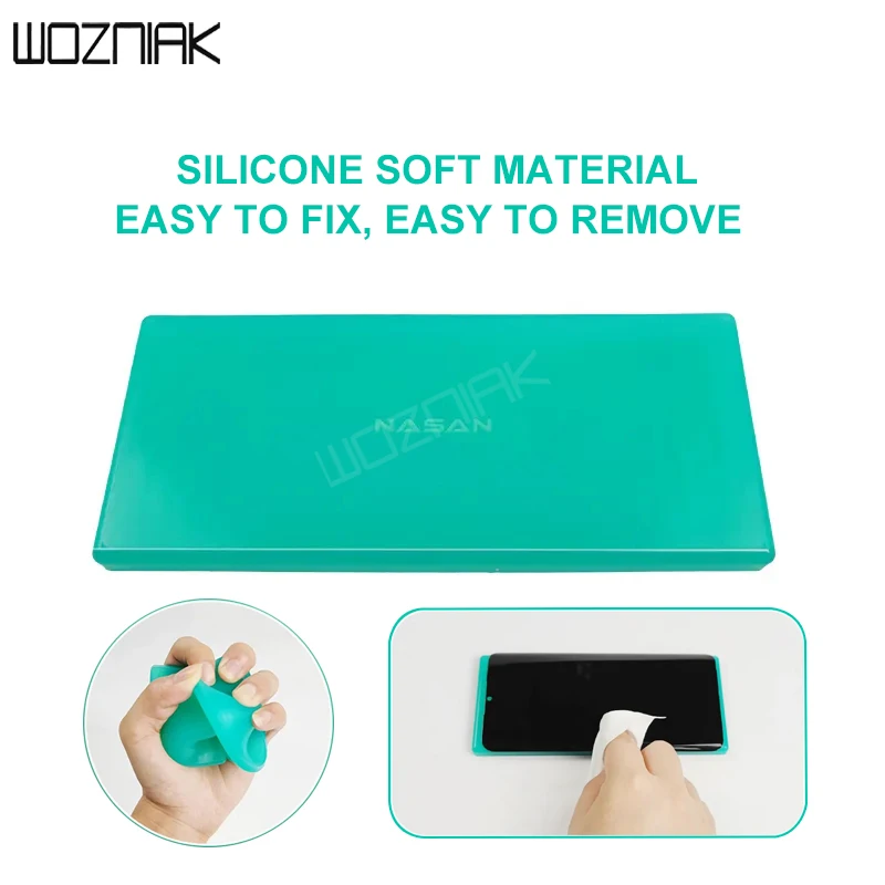 Nasan Green Silicone Pad Super Soft Wear-Resistant 7 Inch Magic Laminating Pad For Mobile Phone Curved LCD Screen Slicone Mat