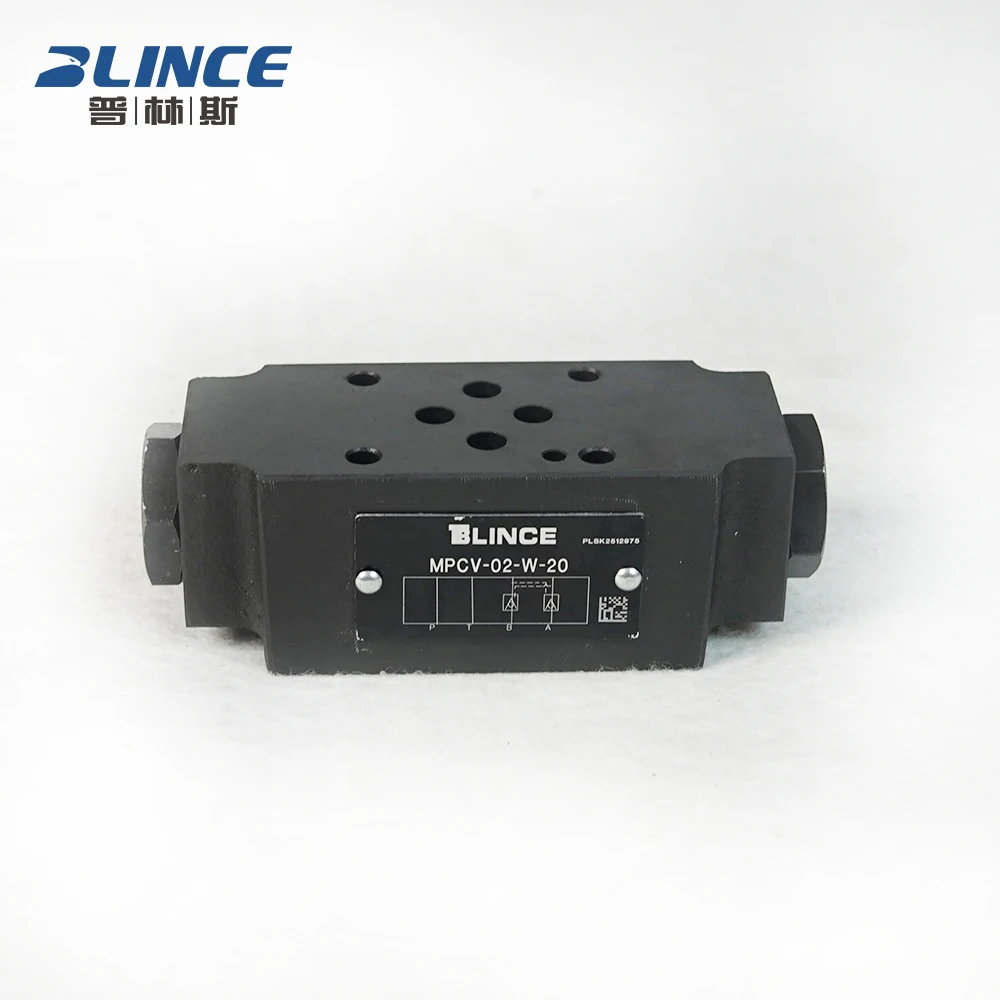 Stacked Yuken Type Hydraulic Control One-way Pressure Valve MPCV-02W/02A/02B/03W Modular Pilot Operated Hydraulic Check Valve