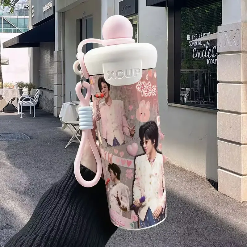 سجل احتياطي ليو يونينغ، عوامة من الفولاذ المقاوم للصدأ، قش، كوب معزول، كوب قهوة محمول بسعة كبيرة، كوب للطلاب