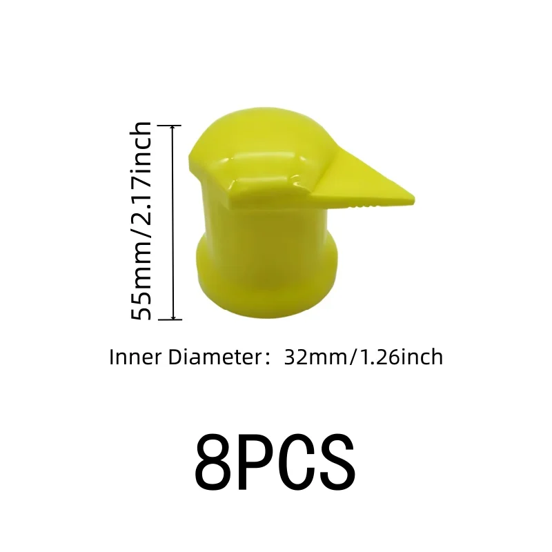 8 pcs 32mm Wheel Nut Indicators, Dust Proof Protection, Car Wheel Lug Nuts DIY Vehicle Inspection, Hexagon Shape Design