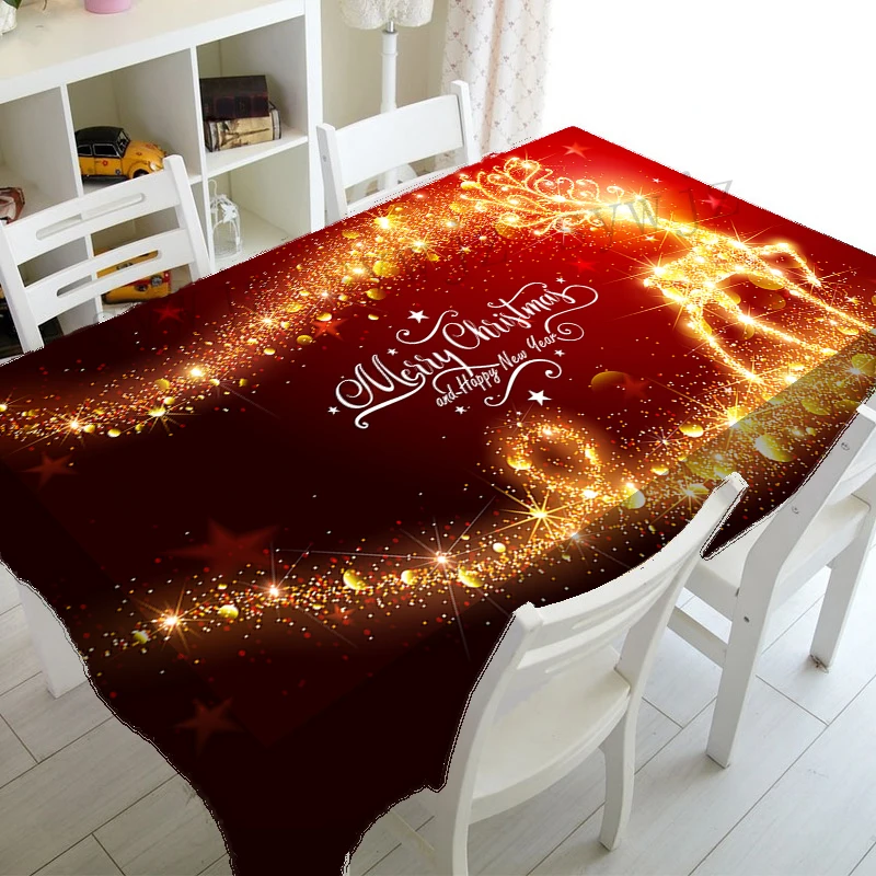 Christmas Decoration Accessories Living Room Kitchen Dining Table Tablecloth Rectangular Waterproof Coffee Table Table Mat