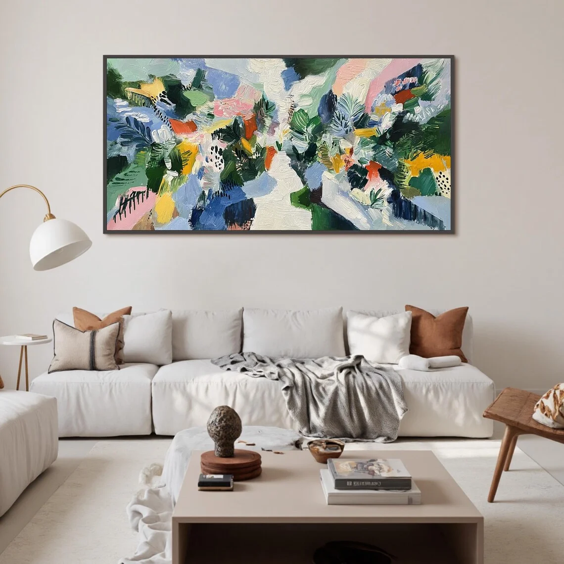 لوحة زيتية أصلية بتصميم حدائق - مراجعة Abstract Oil Painting وسعره