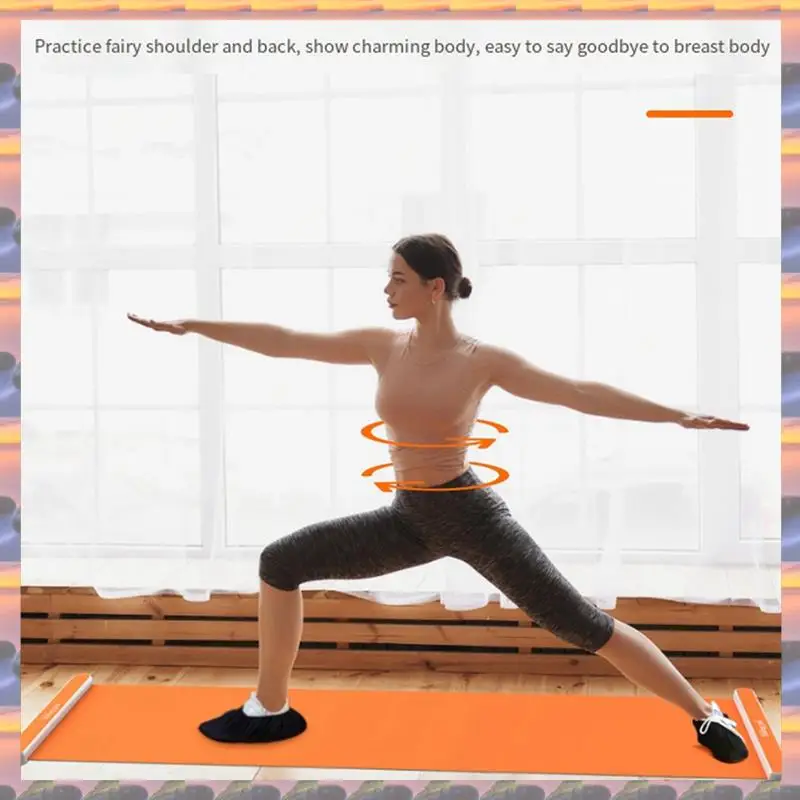 ABML Yoga Sliding Mat Indoor Sport Speed Skating Training Board Mat Leg Training Board Fitness Equipment Orange Color 180Cm