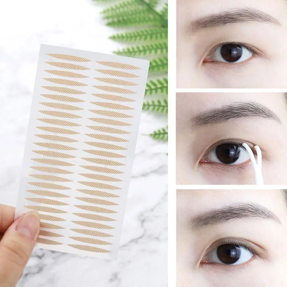 10sheet Gauze Lace Mesh Invisible Double Eyelid Sticker Waterproof Transparent Natural Self-adhesive Eyelid Tape Eye Makeup Tool