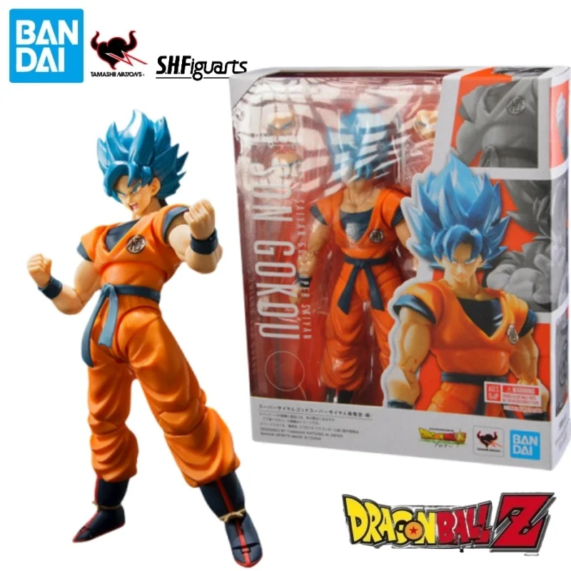 

Оригинальная коробка в наличии Bandai Shf S.h. Фигурки Dragon Ball Son Goku Super Saiyan God аниме экшн-фигурки модели игрушки подарки