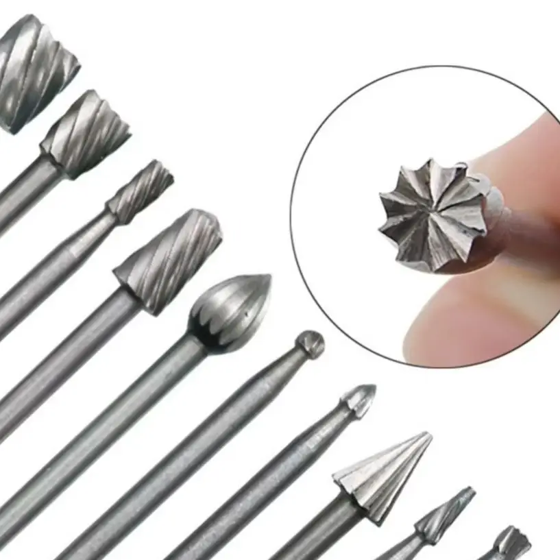 20 Piece Rotary File Set For Woodworking Engraving Grinding Carving Fits Electric Grinder Drill For Wood Plastic Soft Material
