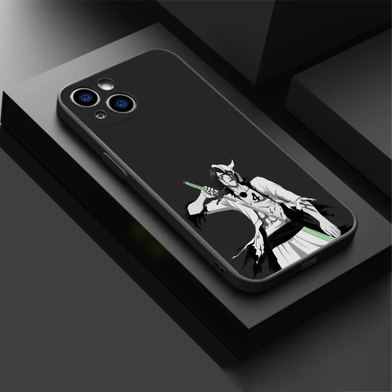 Soft Phone Cases For iphone 16 15 14 13 12 11 Pro XS Max Mini XR 7 8 Plus 16Pro BLEACH Anime Kurosaki-Ichigo Black Matte Cover