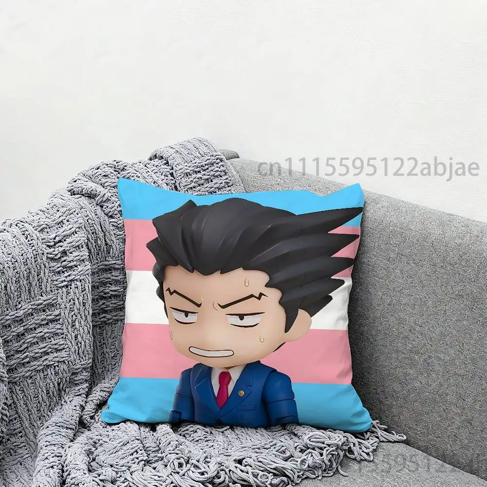 A-Ace Attorney P-Phoenix Wright Throw Pillow Case Decoration Bed Custom Square Pillowcase Pad Cover