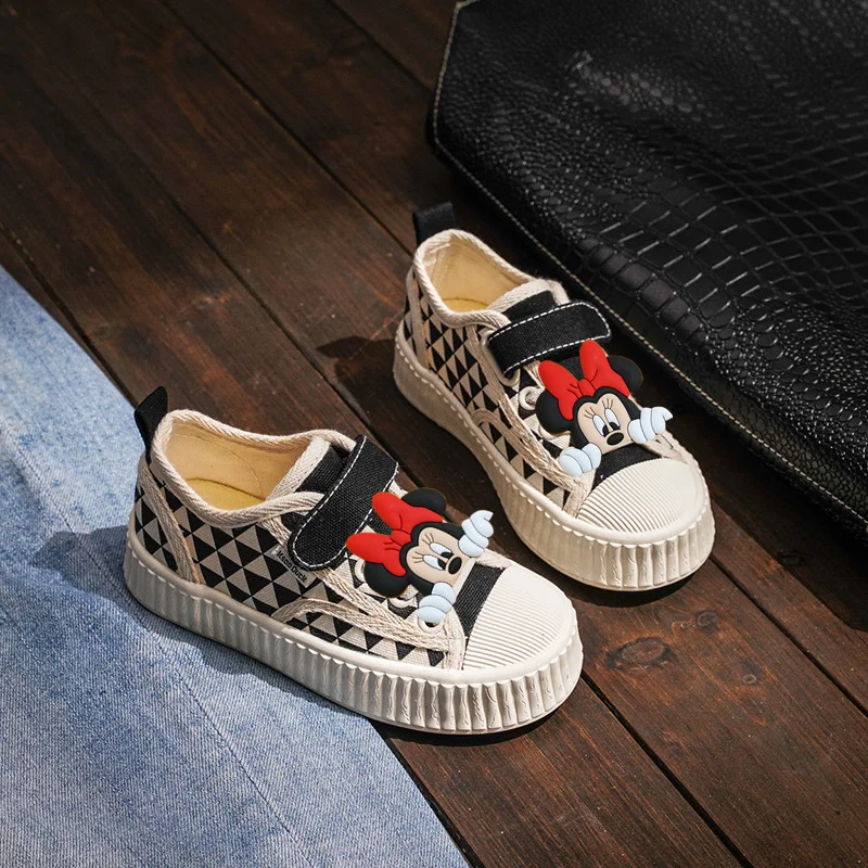 Disney Mickey Mouse Toddler Shoes Boy and Girl Children Canvas Casual Shoes Spring and Autumn Soft Sole Sports Shoes Sneakers