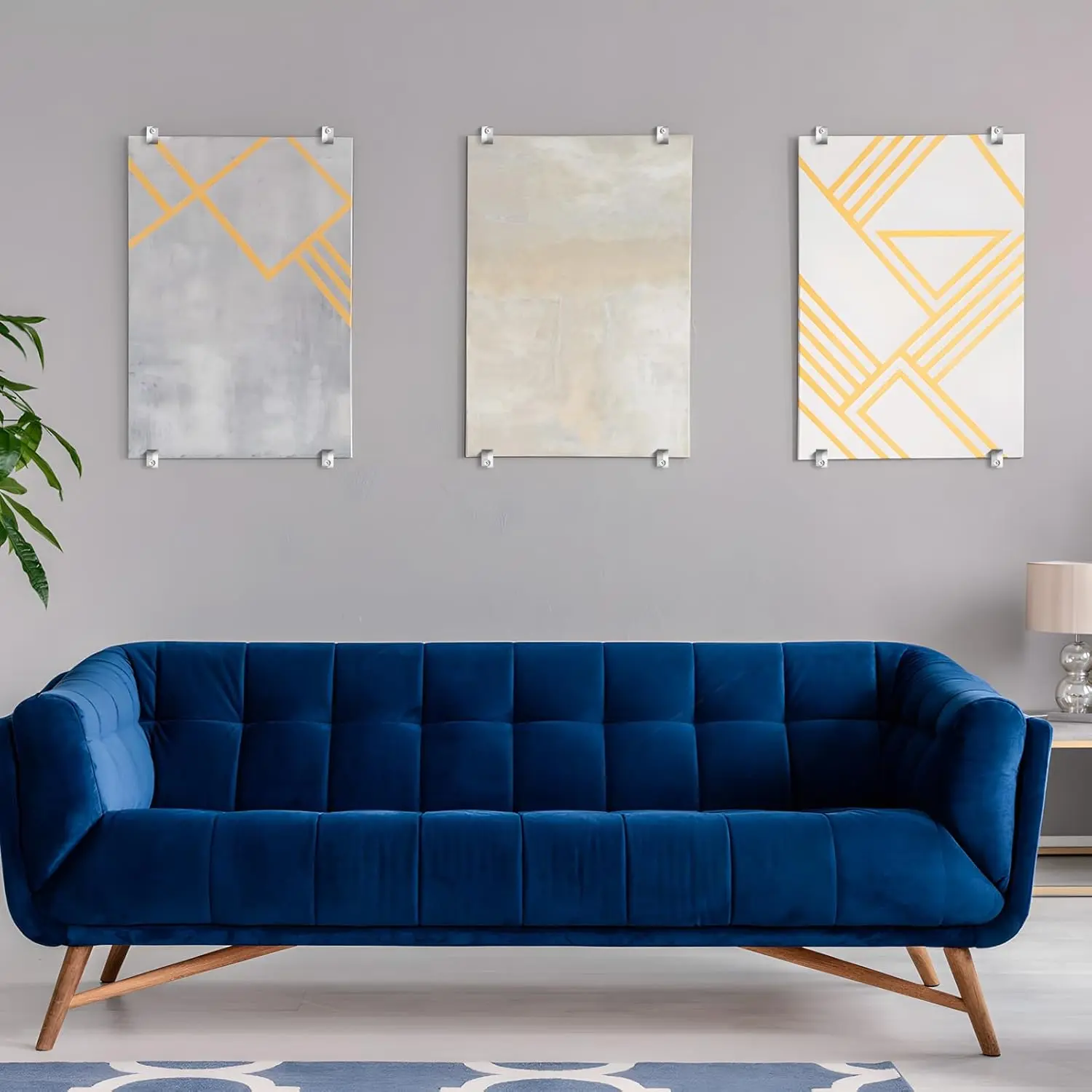 30Sets Mirror Holder Clips Mirror Mounting Hardware with Screw for Fixing Mirror Cabinet Door Clear Mirror Hanging Hardware