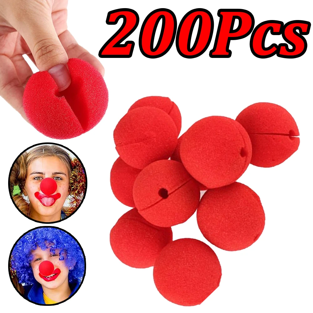 200-1 Piezas Nariz de Payaso de Circo, Nariz de Payaso de Esponja Roja, Espuma Suave, Accesorios Divertidos para Escenario, Suministros para Fiestas de Halloween y Eventos
