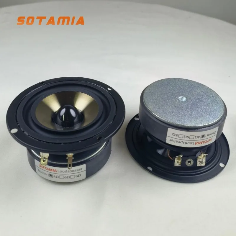 

SOTAMIA 2 шт. 3-дюймовый полнодиапазонный динамик 4 Ом 20 Вт Полка для книг Аудио DIY Домашний кинотеатр Hi-Fi Музыка Bluetooth Динамик Живая звуковая карта