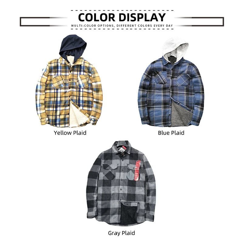 MGP Outdoor Shirt Cashmere Plaid Long Sleeved Men\'s Self-cultivation Thickened Warm Fleece Coat For Autumn/Winter Casual Clothes