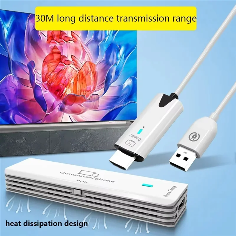 A99E-Audio Transmitter/Receiver Extender Wireless Screen Mirroring Switch/Splitter For Projector PC TV