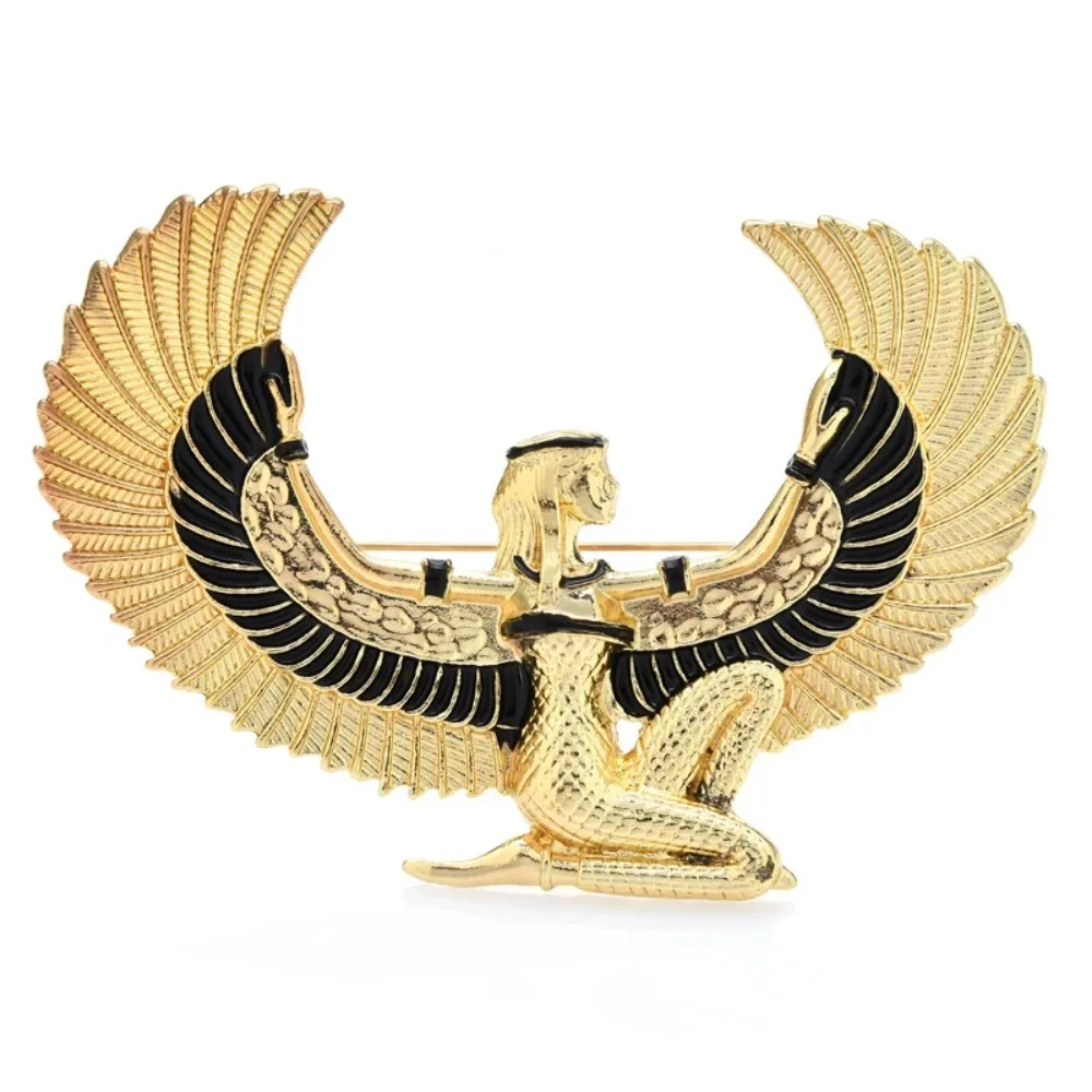 Ancient Egyptian Goddess Isis, God of Life and Health Bastet Brooches Enamel Pin Badge Lapel Pins Gift