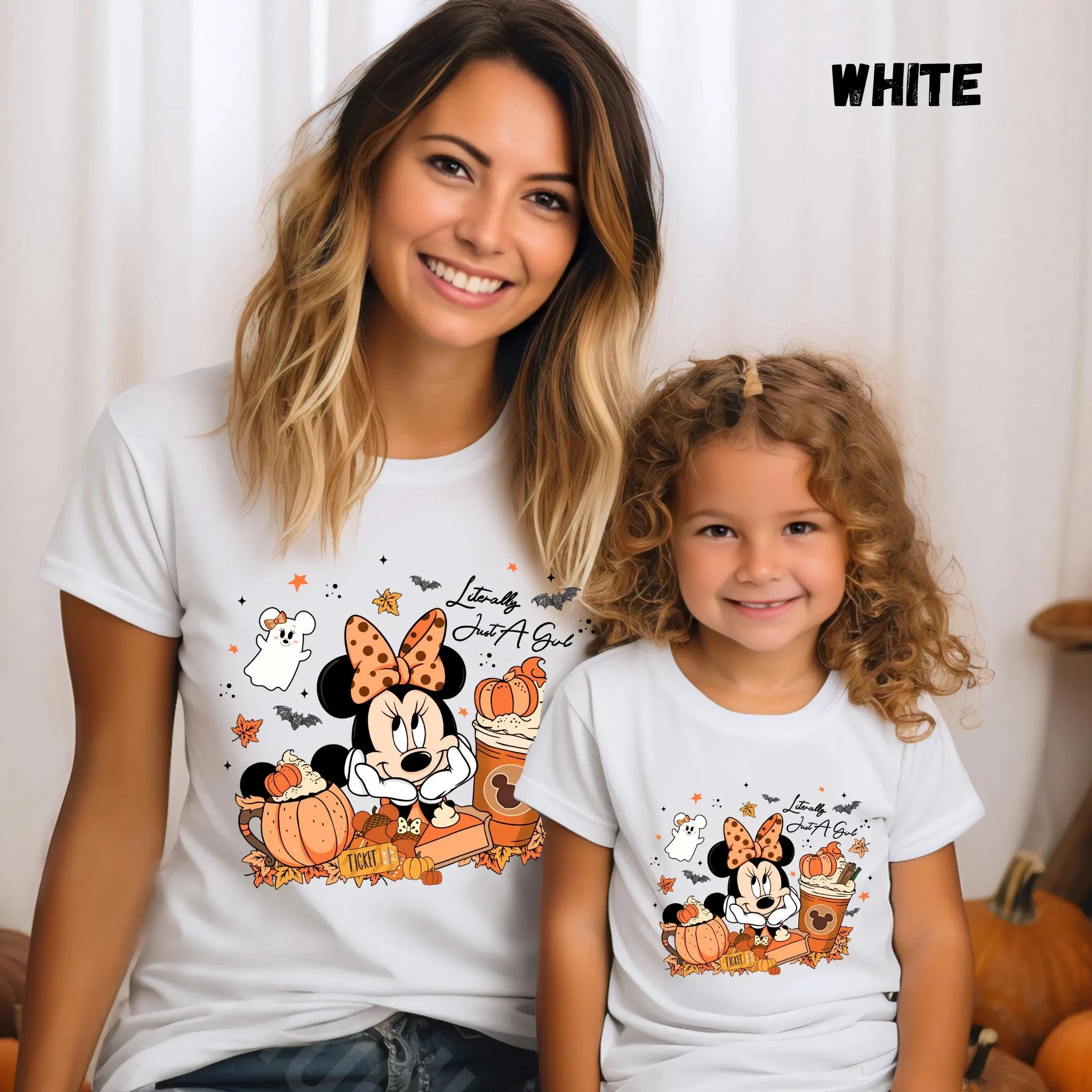 الأم والابنة هالوين ميني ماوس قمصان هالوين مطابقة الأم ابنة تي شيرت مخيف الموسم الأسرة المحملة #1