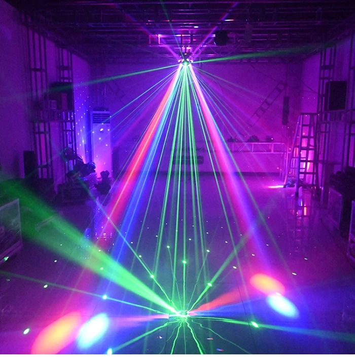 12 x 10 W, 3 Köpfe, stufenlos rotierendes Moving-Head-Licht mit RGG-Laserlicht für DJ, Disco, Bühne, Hochzeit, Musik, Party, Bar – Detail 9