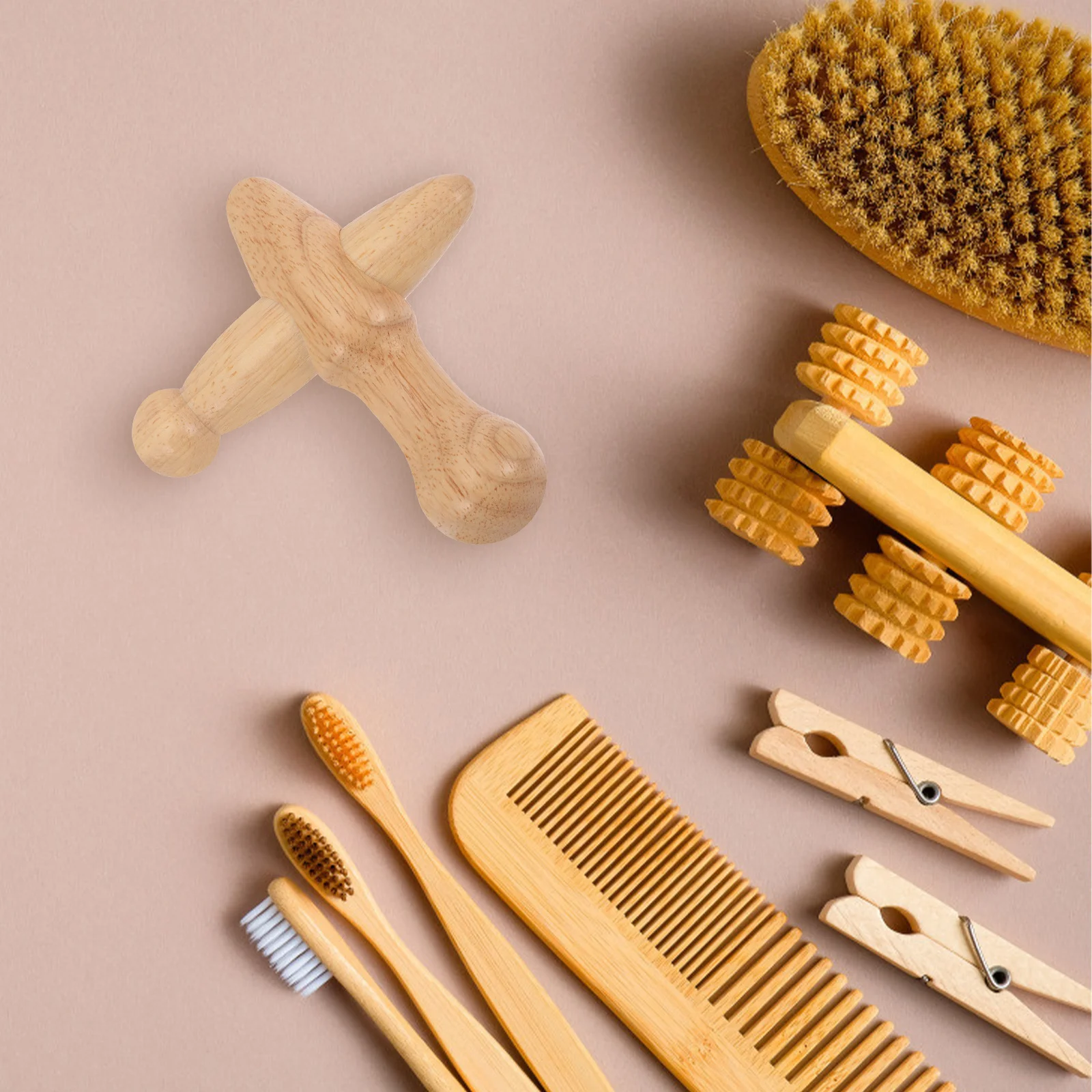 

Wooden Massage Rod Natural Smooth Lightweight For Full Body Foot Neck Shoulder Back Legs Arms Face Massager Tool