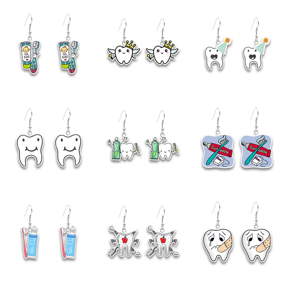 W New Style Acrylic Earrings Teeth New Accessories For Girls Colorful Cute Earrings Popular Jewelry