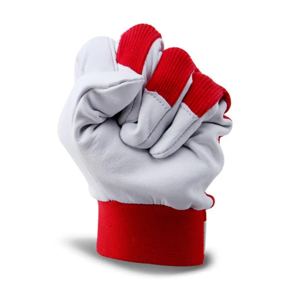 1 Paar Mechaniker-Arbeitshandschuhe, Leder-Schweißmantel, schwere Industrie-Handschuhe, rot, weiß, schwere Sport-Schutzhandschuhe, Sporthandschuhe ﻿