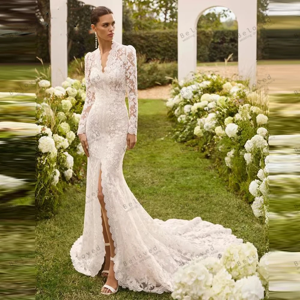 Glamorous Wedding Dresses Luxury Bridal Gowns Lace Appliques Exquisite Robes Lace Appliques Pretty Customized Vestidos De Novia
