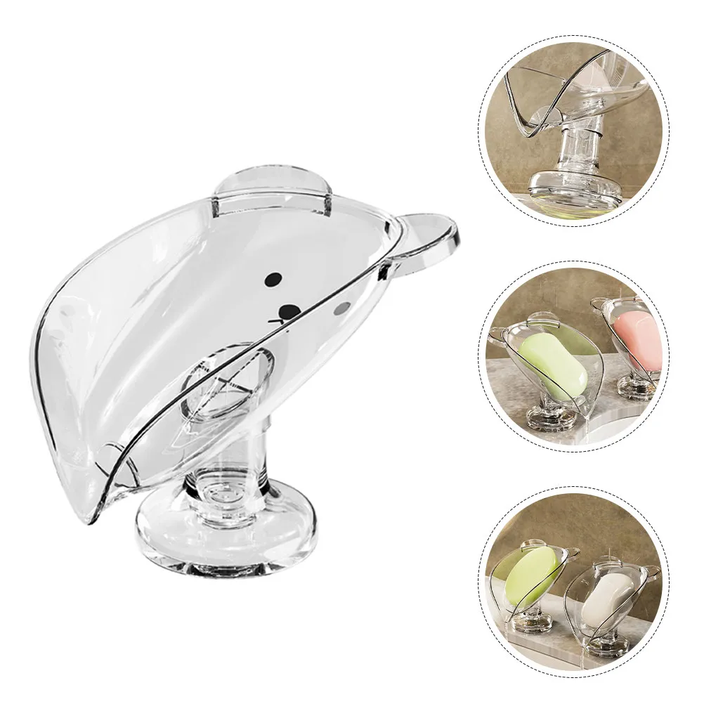 2Pcs Soap Holder Drainage Suction Cup Bathroom Shower Soap Dish Anti Slip Self Draining Stand Space Saving Box