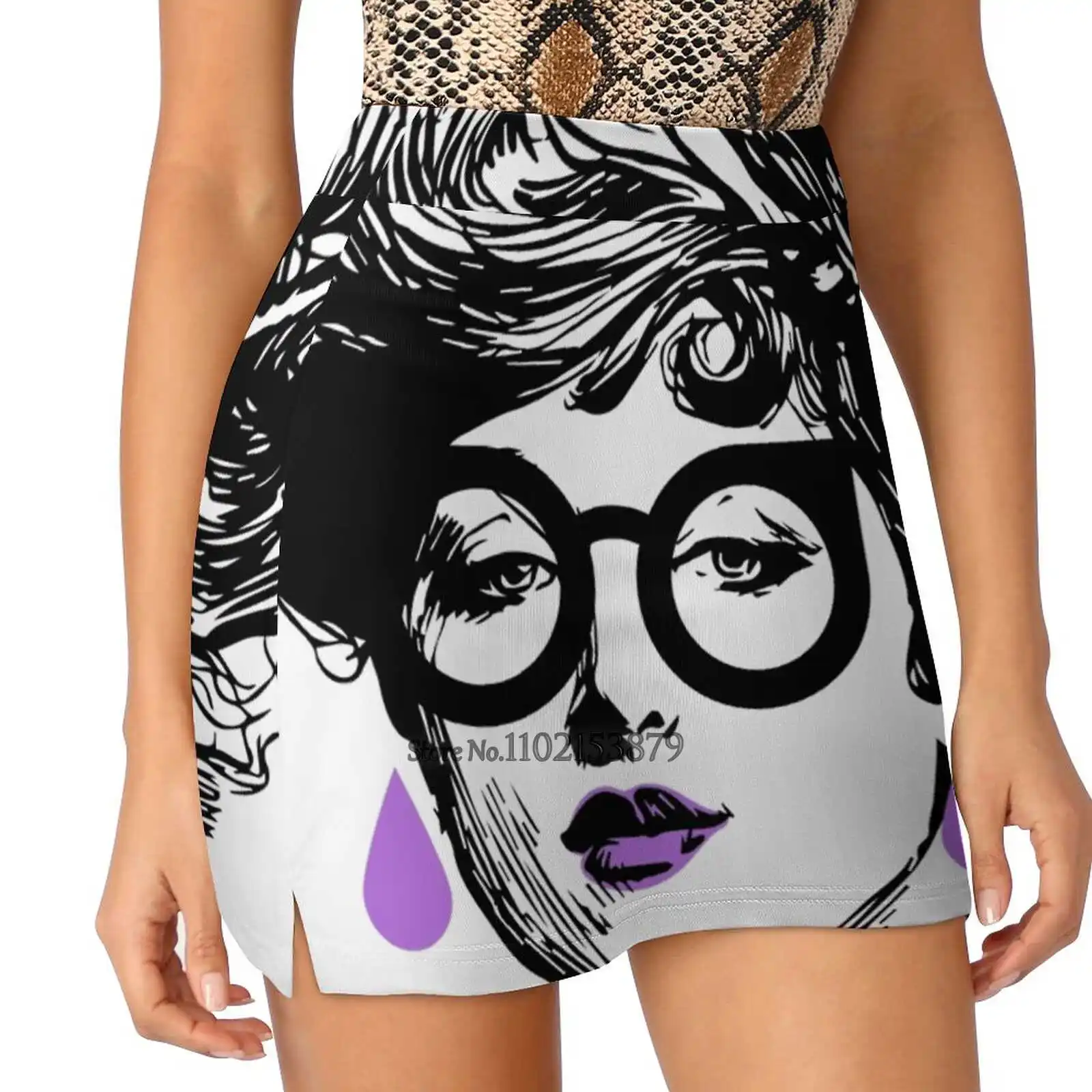 

Girl Modern New Women Skirts Double-Layer Printed Short Dress Mini Sport Skirt Librarian Vintage Collage Edwardian Girl Woman