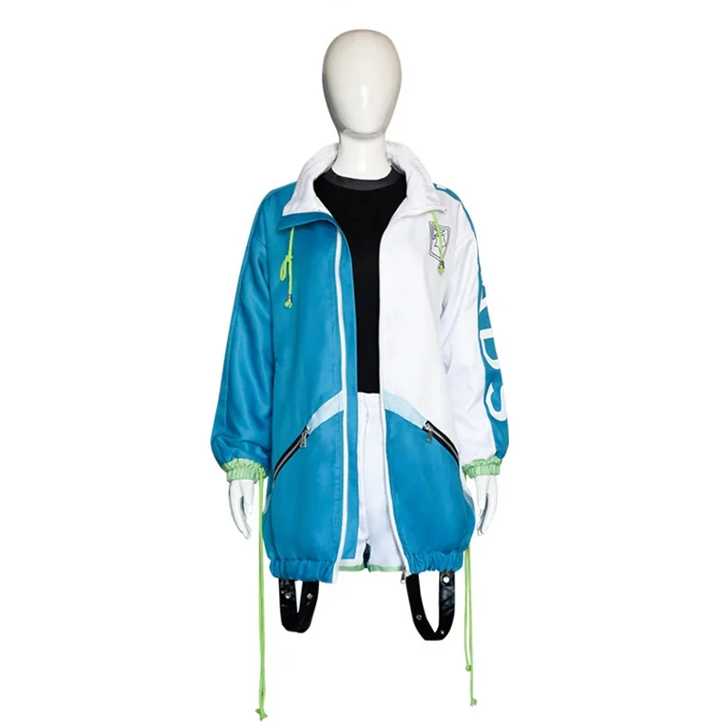 مرحلة مشروع Sekai الملونة! شيرايشي زي تأثيري للنساء ، الفذ ، سيئة حية ، فرقة ، سترة ، شعر مستعار ، بدلة كاملة ، ملابس الهالوين