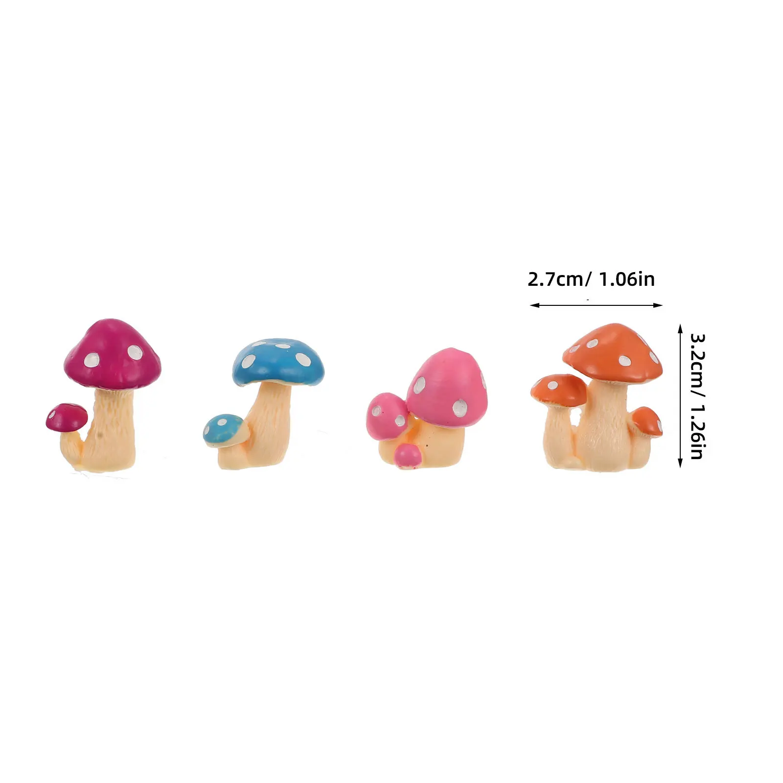 10pcs Simulation Mushroom Artificial Resin Miniature For Garden Decor Micro Landscape Fake Mushrooms Ornament Statue Figurines
