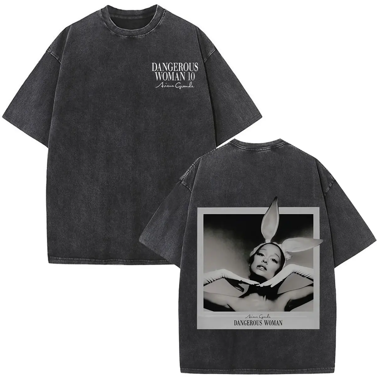 Singer Ariana Grande Tour 2026 Print Vintage Washed T-Shirt Men Women Fashion T-Shirt Short-sleeved Loose Casual Cotton T-shirts