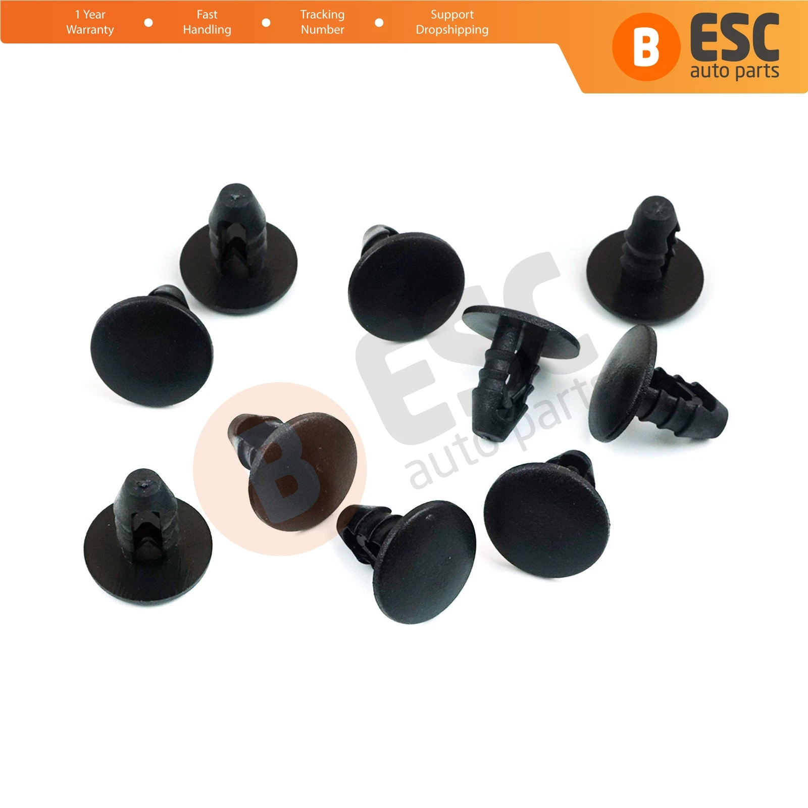 ESC ECF5045 10 Pieces Fir Tree M.8 Clips For Renault Fiat Head Size: 14.70 mm