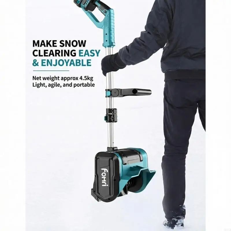 Battery Snow Blower with Batteries & Chargers,Electric Snow Blower, Household Hand-cranked Lithium Batterys Snow Shovel, M4YD