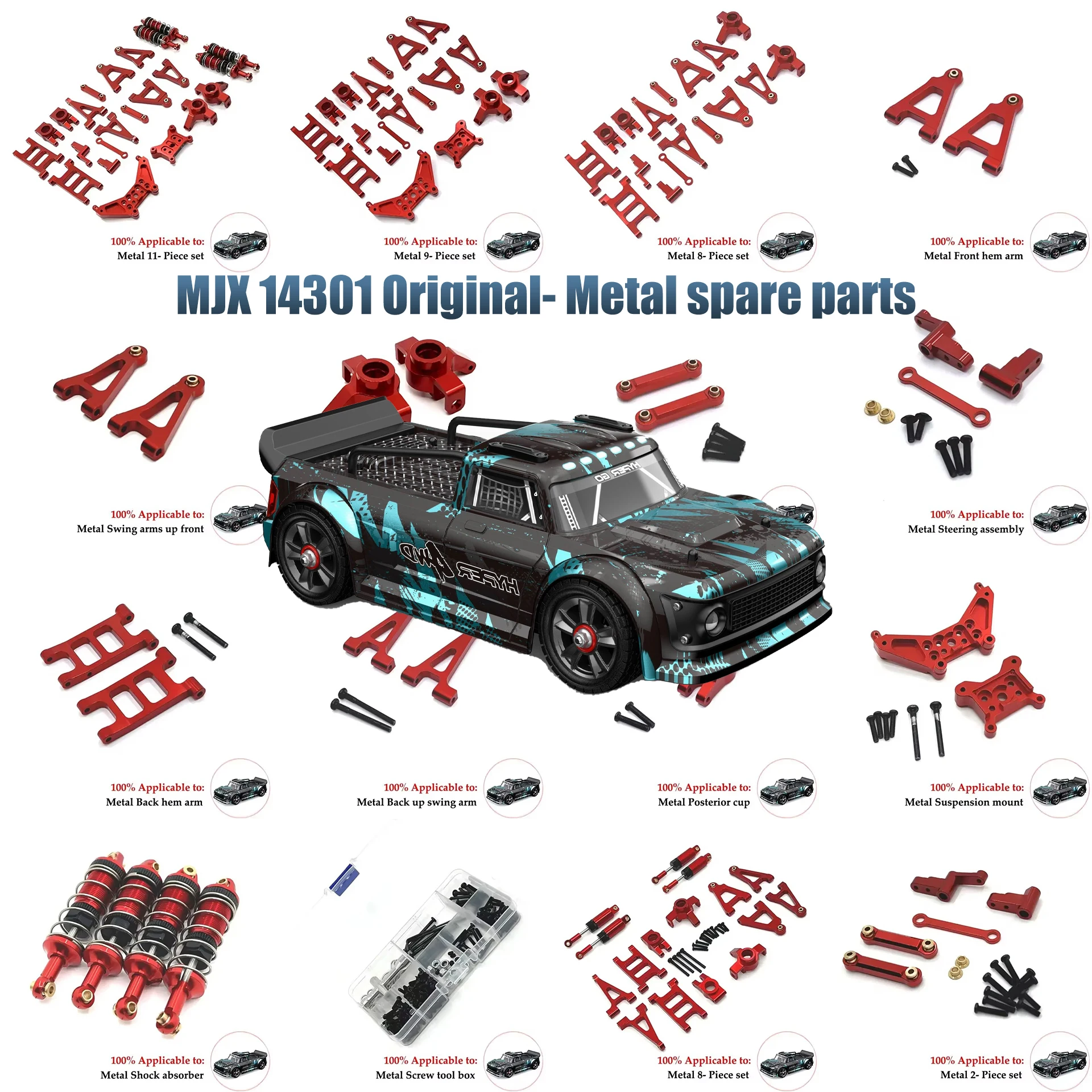 

Для MJX Hyper Go 1/14 RC 14301 14302 14301 автомобильный металлический рулевой блок, задние ступицы и т. д. Аксессуары Запчасти для модификации