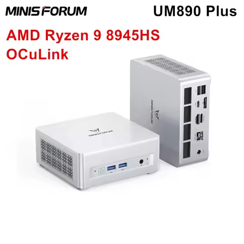 MINISFORUM UM890 UM880 Plus AMD Gaming Mini PC Ryzen 9 8945HS 7 8845HS OCuLink 2.5G LAN USB4 Desktop Computer Windows 11 WiFi6E