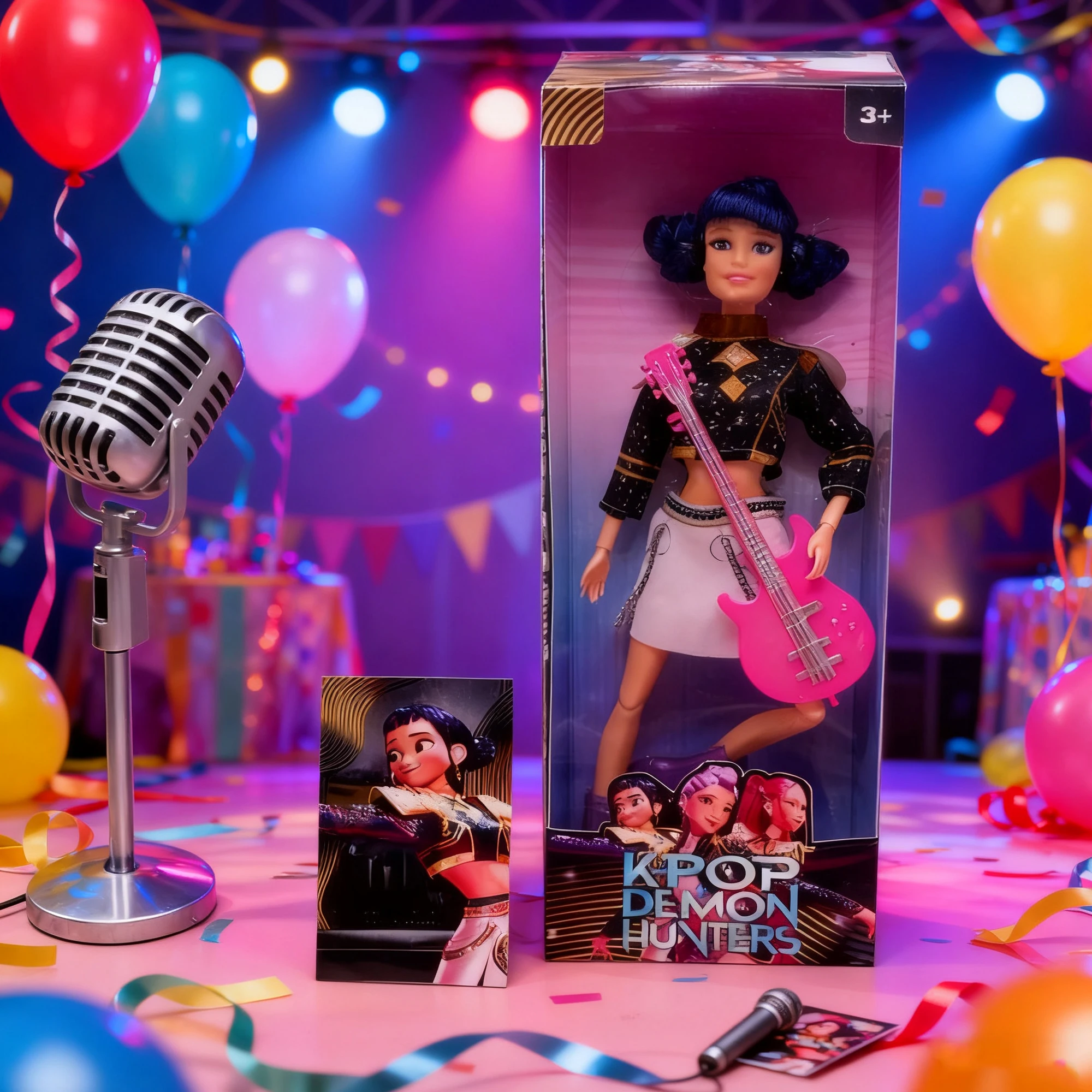 🎉 إصدار جديد! 🥳   مجموعة مجسمات Kpop Demon Hunters مكونة من 4 أنماط + "أضواء ملونة" - هدية عيد ميلاد لطيفة للأطفال والمعجبين
