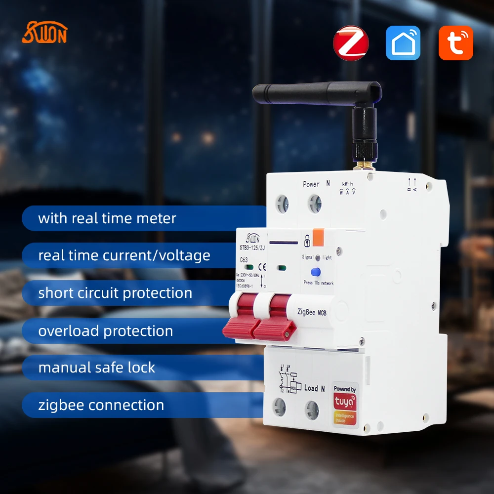 Tuya Zigbee Smart Circuit Breaker 1P-4P 63A Smart Energy Meter Kwh Metering Überwachung Circuit Breaker timer Relais