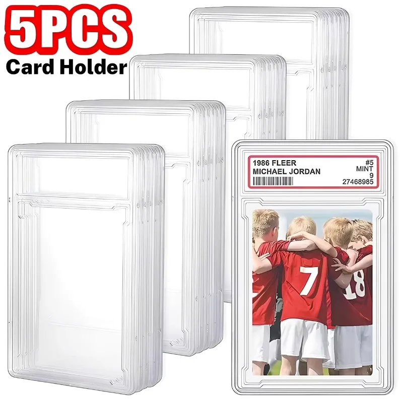 5/1Pcs Transparent Graded Card Case with Label Position for Standard Baseball Sport Game Card Collection Protection Box Supplies