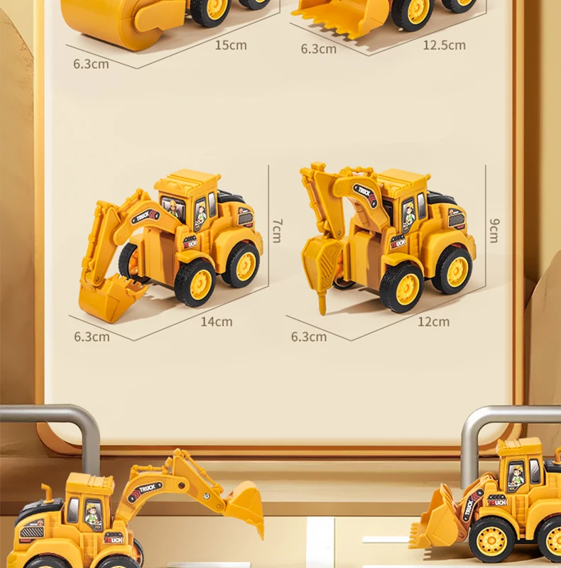 Engineering Fahrzeug Modell Presse Schiebe Auto Bagger Bulldozer Kinder Pädagogisches Bau Fahrzeug Spielzeug Kinder Junge Geschenk – Detail 17