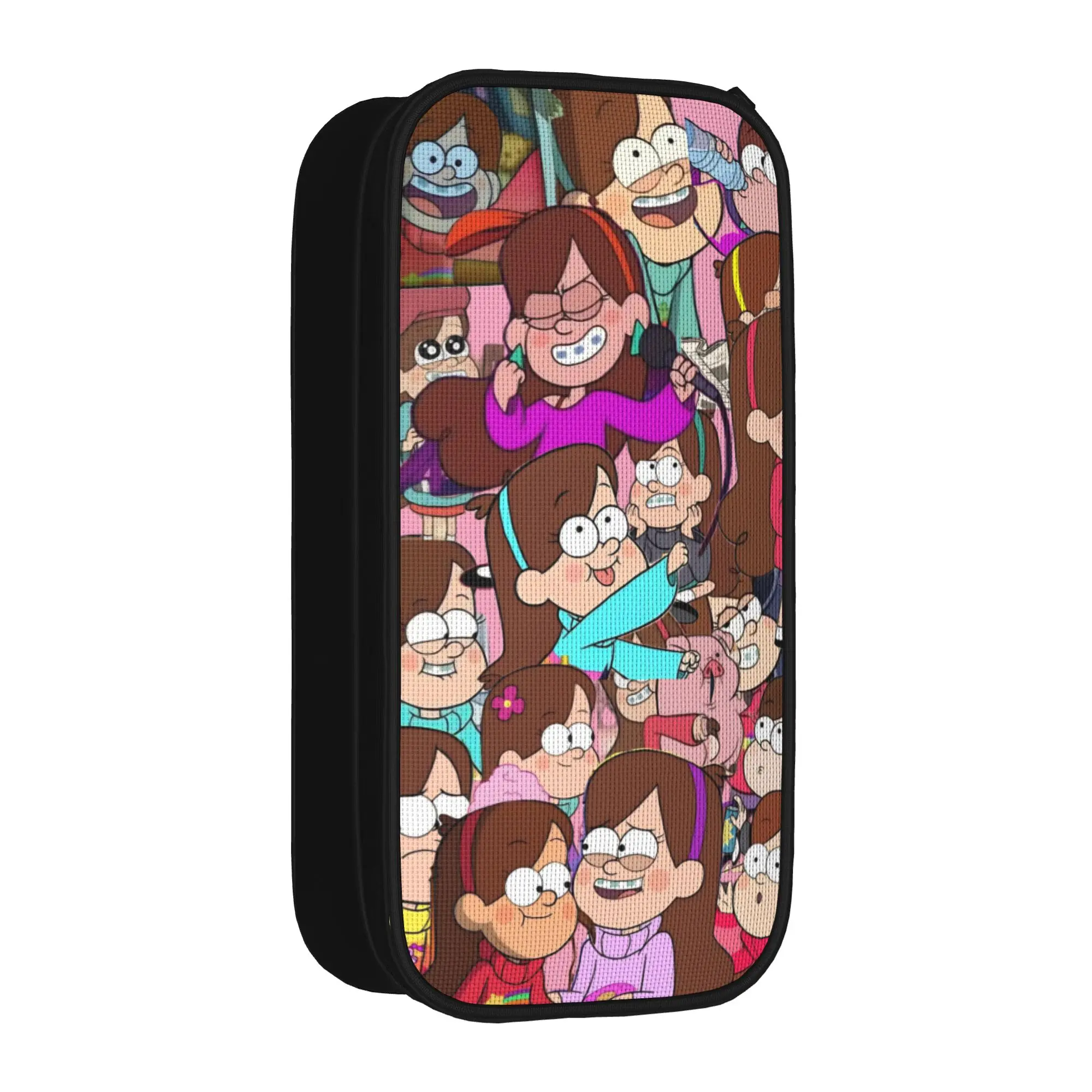 Large Capacity Pencil Case G-Gravity Falls Merch  Double Layer Pen Case Women Make Up Bag Suprise Gift