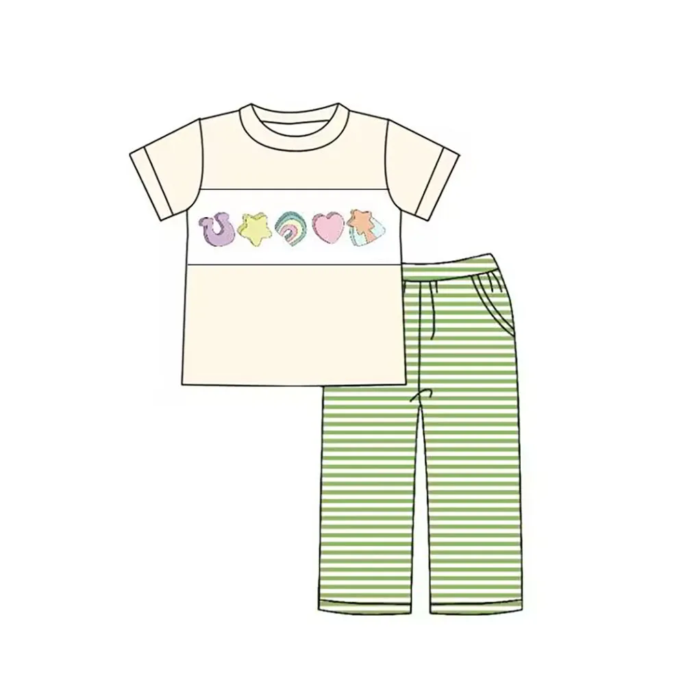 The stylish new St. Parker collection sets boys' and girls' clothing horseshoes and new four-leaf clovers