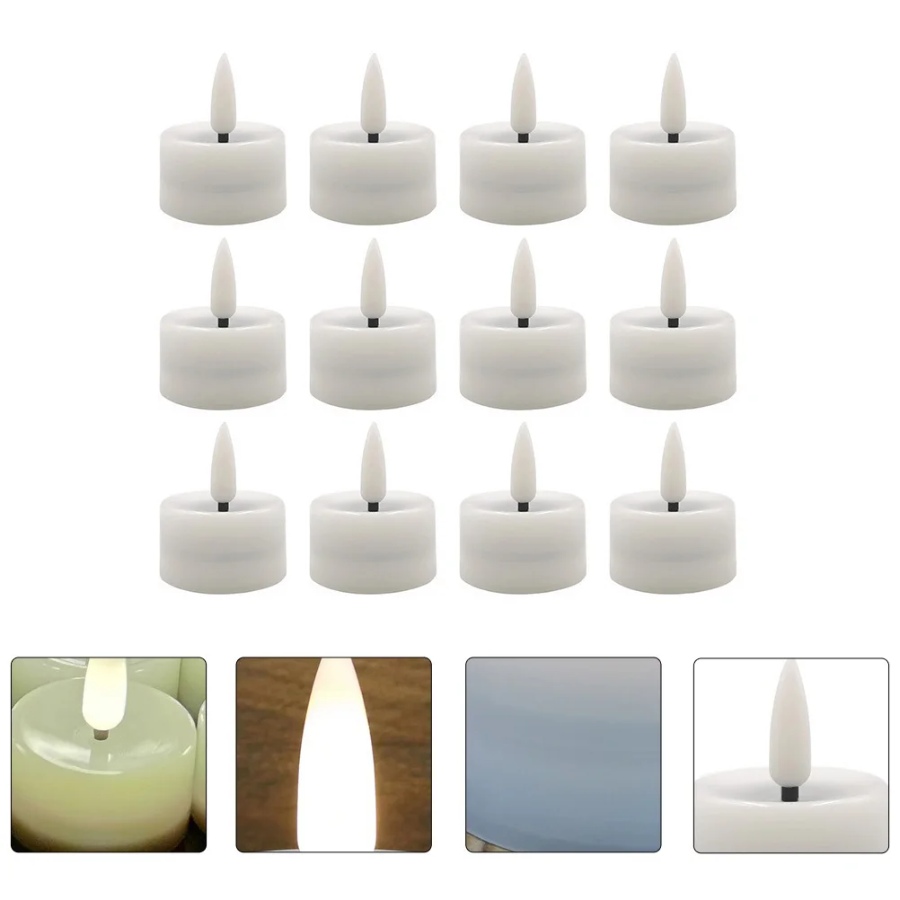 12 قطعة مصابيح LED محاكاة أضواء الخفقان ديكور الحفلات غرفة نوم لوازم عيد ميلاد الزفاف #6