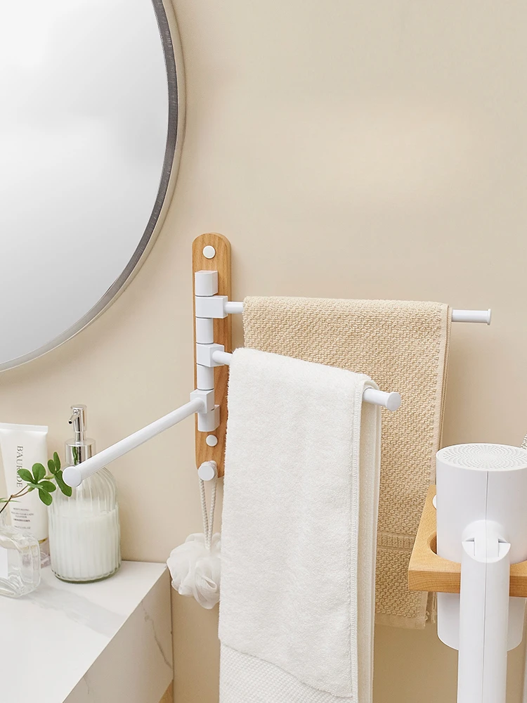 Toilet: swivel towel rack, bathroom cool towel rail, no punching