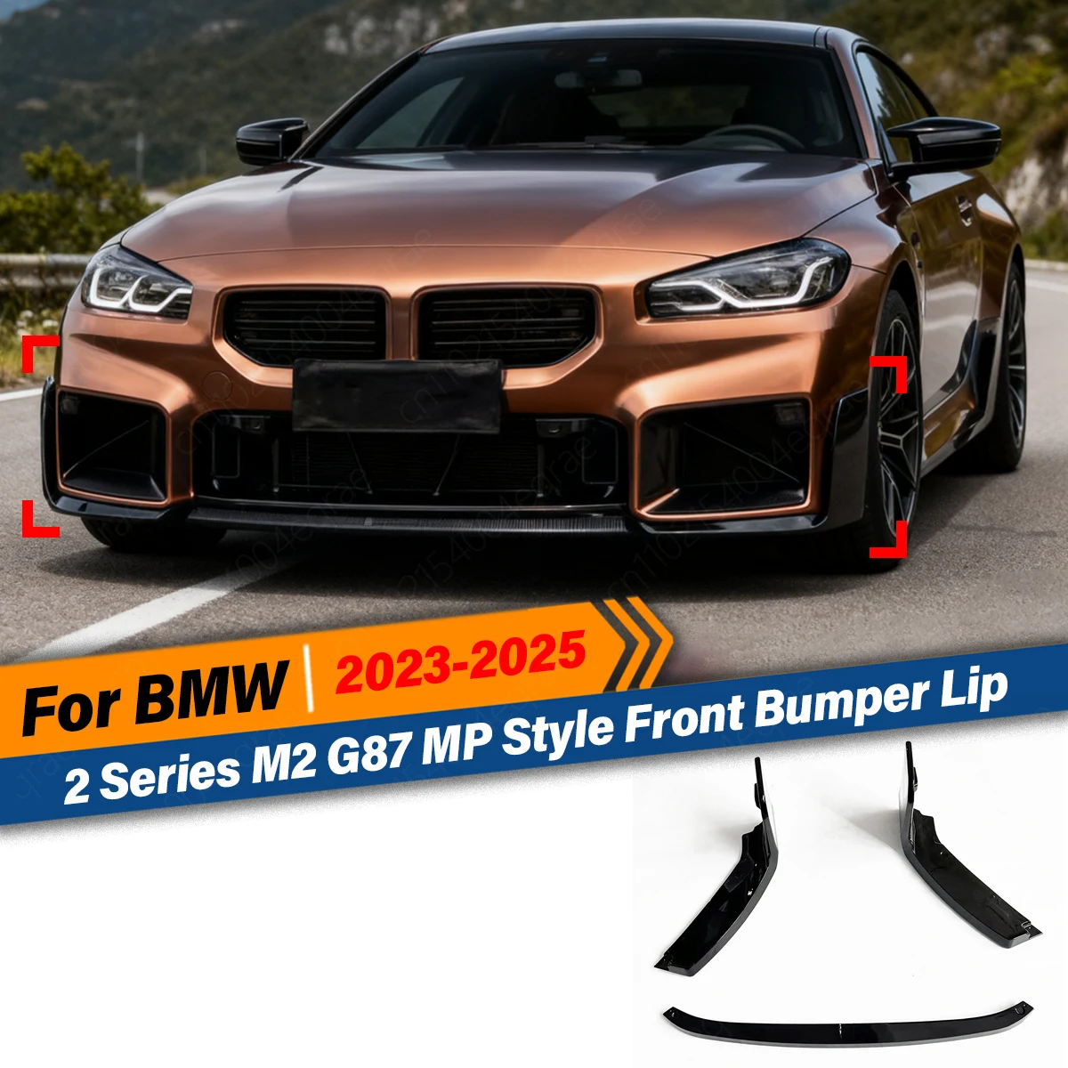 

For BMW 2 Series M2 G87 2023 2024 MP Style Front Bumper Spoiler Splitter Lip Lower Guard Blade Splitter Body Kit Accessories