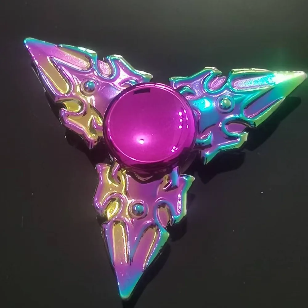 新型カラフル合金フィジェットスピナー グラデーションカラー R188 静音ベアリング EDC メタルハンドスピナー 大人用ストレス解消 フィジェットトイ