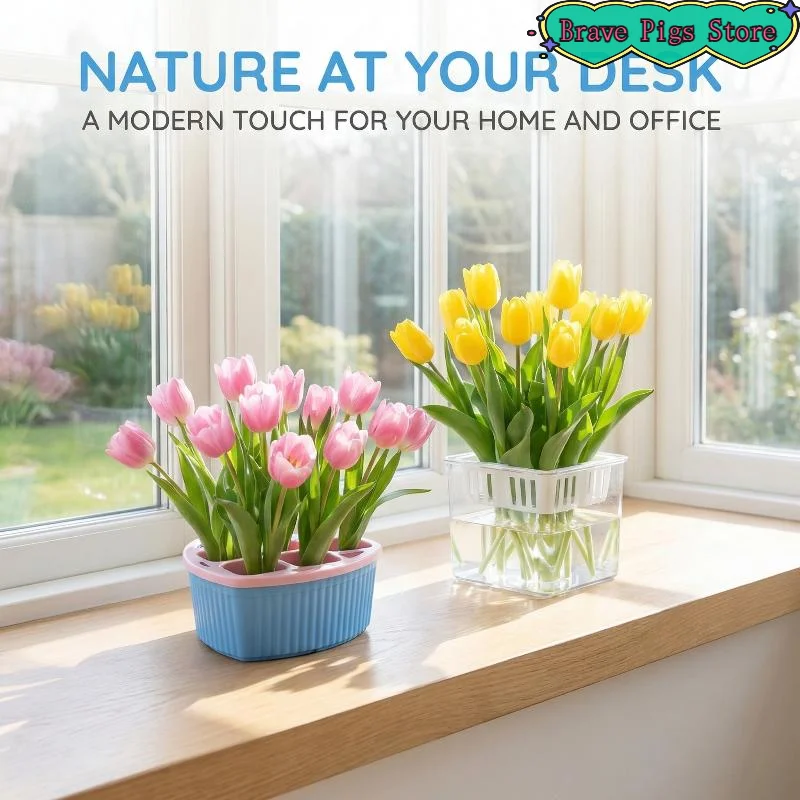 [HM]Acrylic 4 5 Hole Tulip Grow Kit Basin Root Check Strong Stable Basket Bulb Care Simple Indoor Decor Hydroponic Planter[HM]