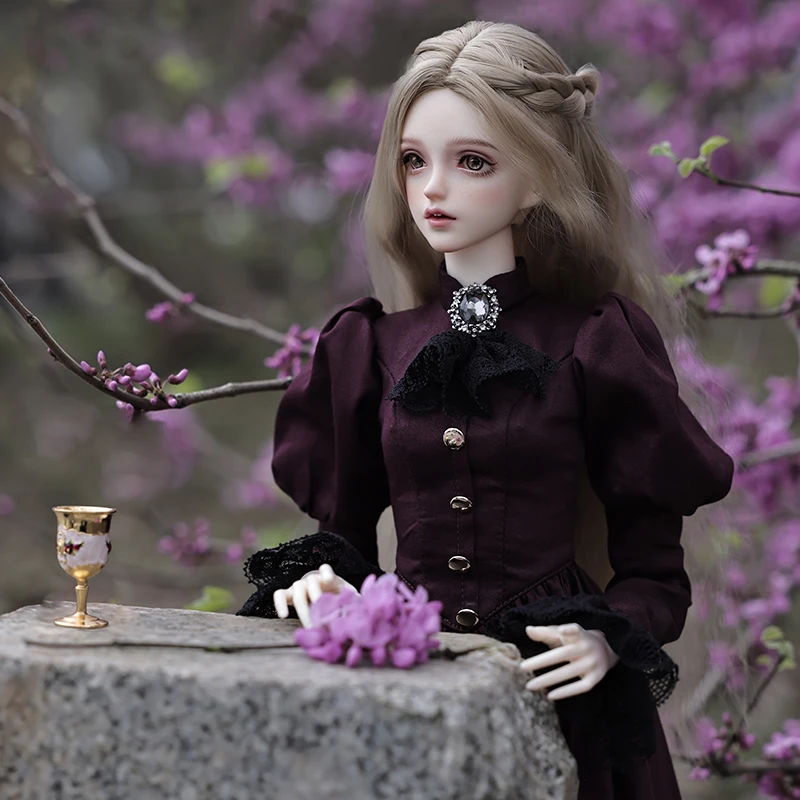 Elina BJD Doll 1/3  Beautiful Elegant Lady Vintage Aristocratic Purple Dress Resin Art Toy Shuga Fairy