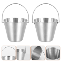 2 Pcs Teppanyaki Egg Tray Stainless Steel Rack Holder Storage Bucket Container Steamed Chip